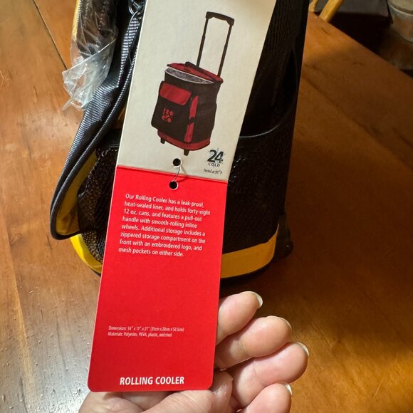 NWT Pittsburgh Steelers football tailgating rolling cooler with pull-out handle - Picture 10 of 11